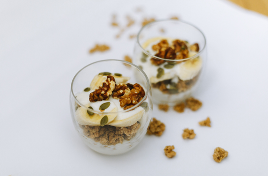 granola, yogurt and fruit