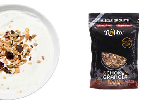 choky granola with plate