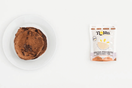 Cocoa pancakes plate and package