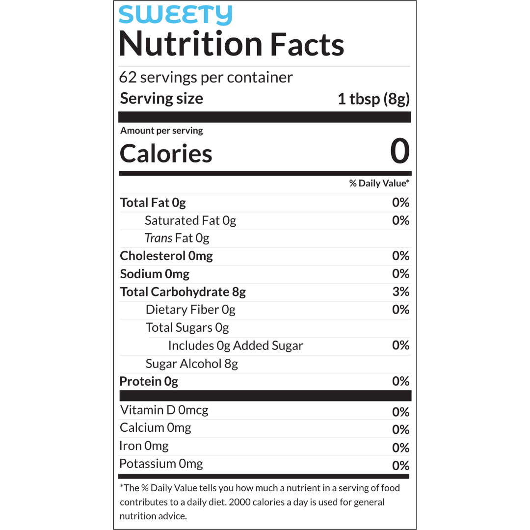 Sweety nutritional information